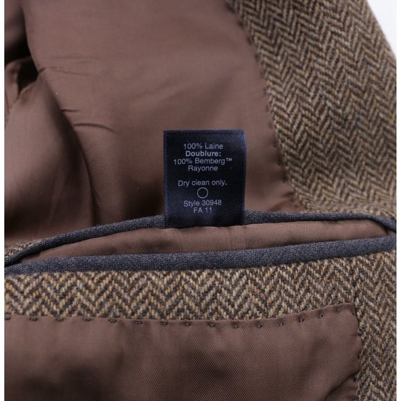 J Crew Sport Coat 40R Brown Herringbone Moon Yorkshire Tweed Blazer - Picture 12 of 12